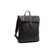 Black Leather Laptop Backpack Larsson, front view