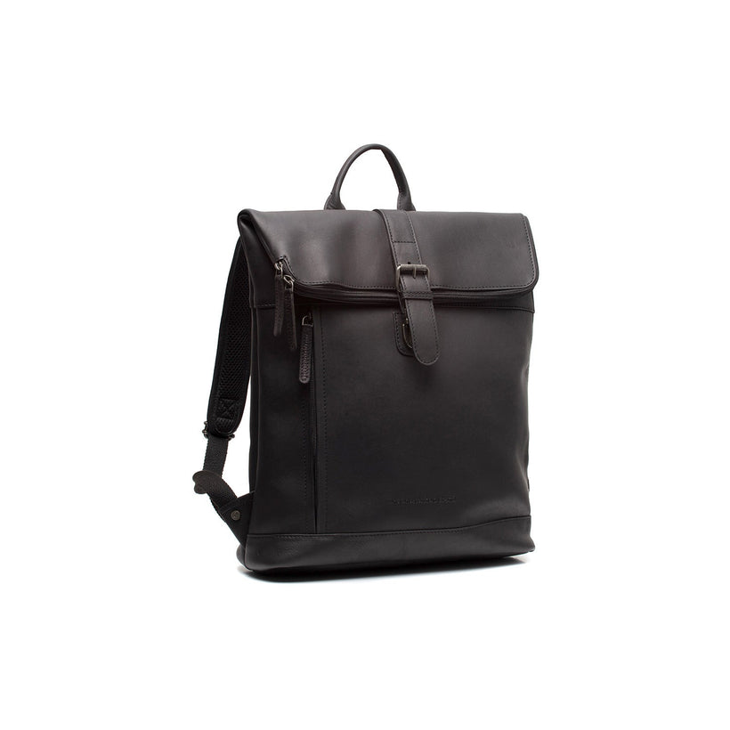 Black Leather Laptop Backpack Larsson, front view