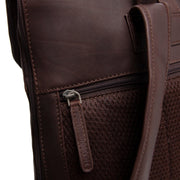 Brown Leather Laptop Backpack Larsson, detail view 3