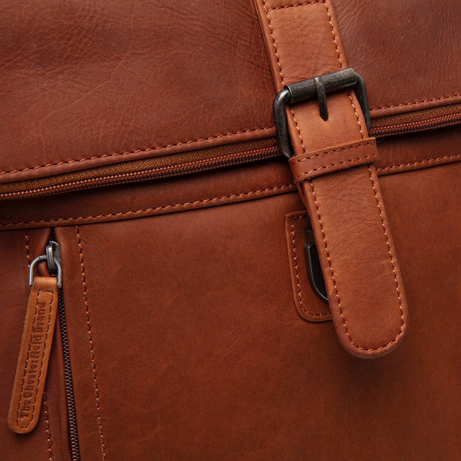 Cognac Leather Laptop Backpack Larsson, detail view 1