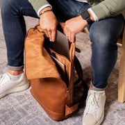 Cognac Leather Laptop Backpack Larsson, product view 3