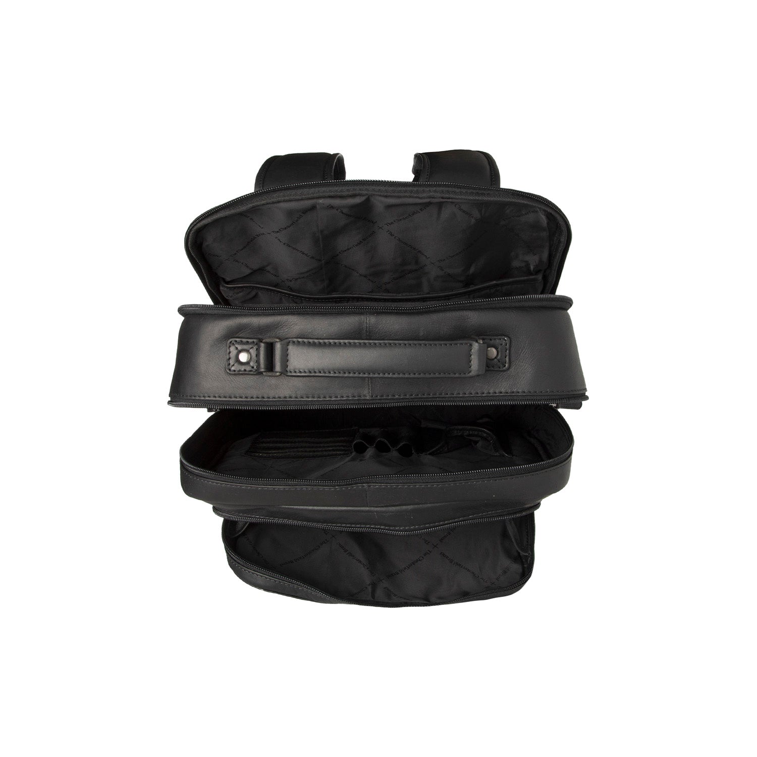 Black Leather Laptop Backpack Lennox, detail view 3