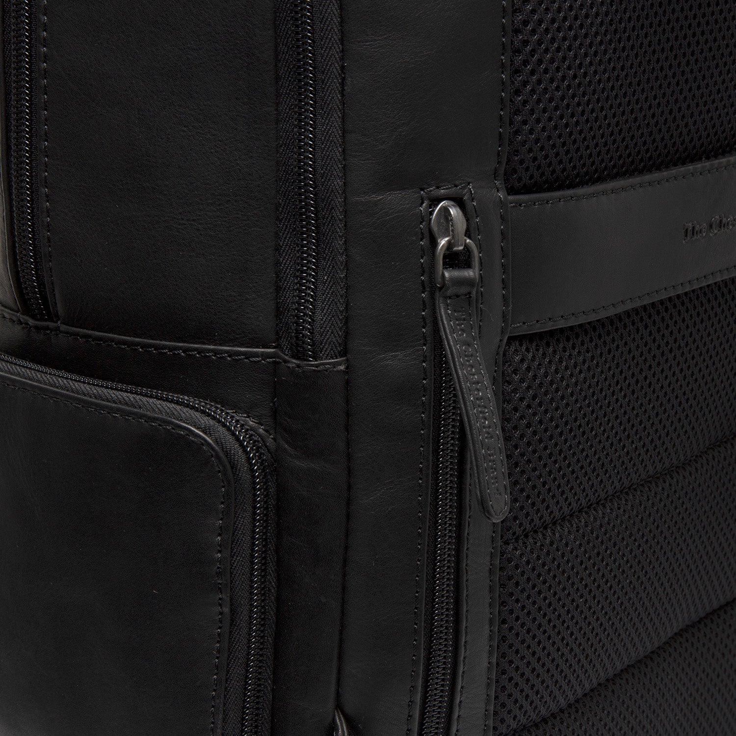Black Leather Laptop Backpack Lennox, detail view 5