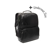 Black Leather Laptop Backpack Lennox, front view