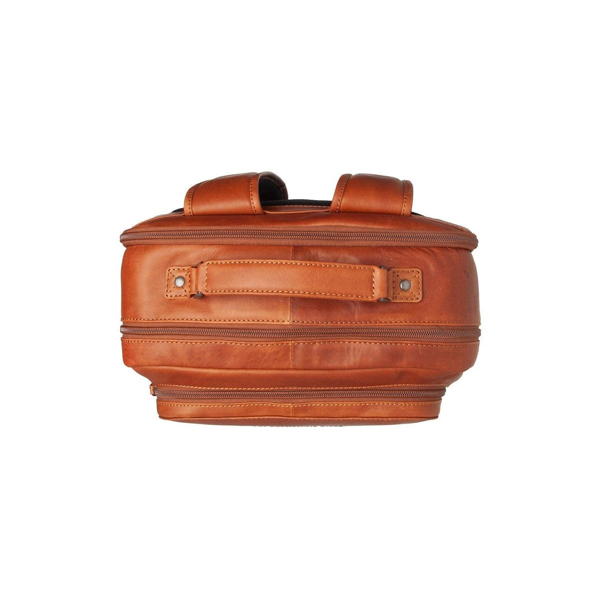 Cognac Leather Laptop Backpack Lennox, detail view 1