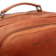 Cognac Leather Laptop Backpack Lennox, detail view 4