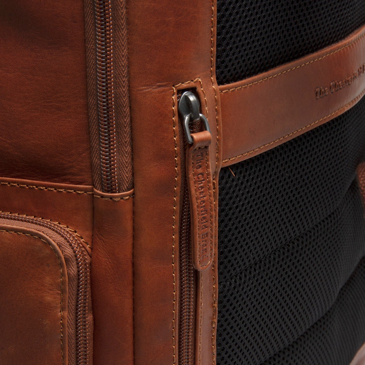 Cognac Leather Laptop Backpack Lennox, detail view 5