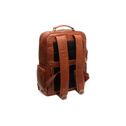 Cognac Leather Laptop Backpack Lennox, detail view 6
