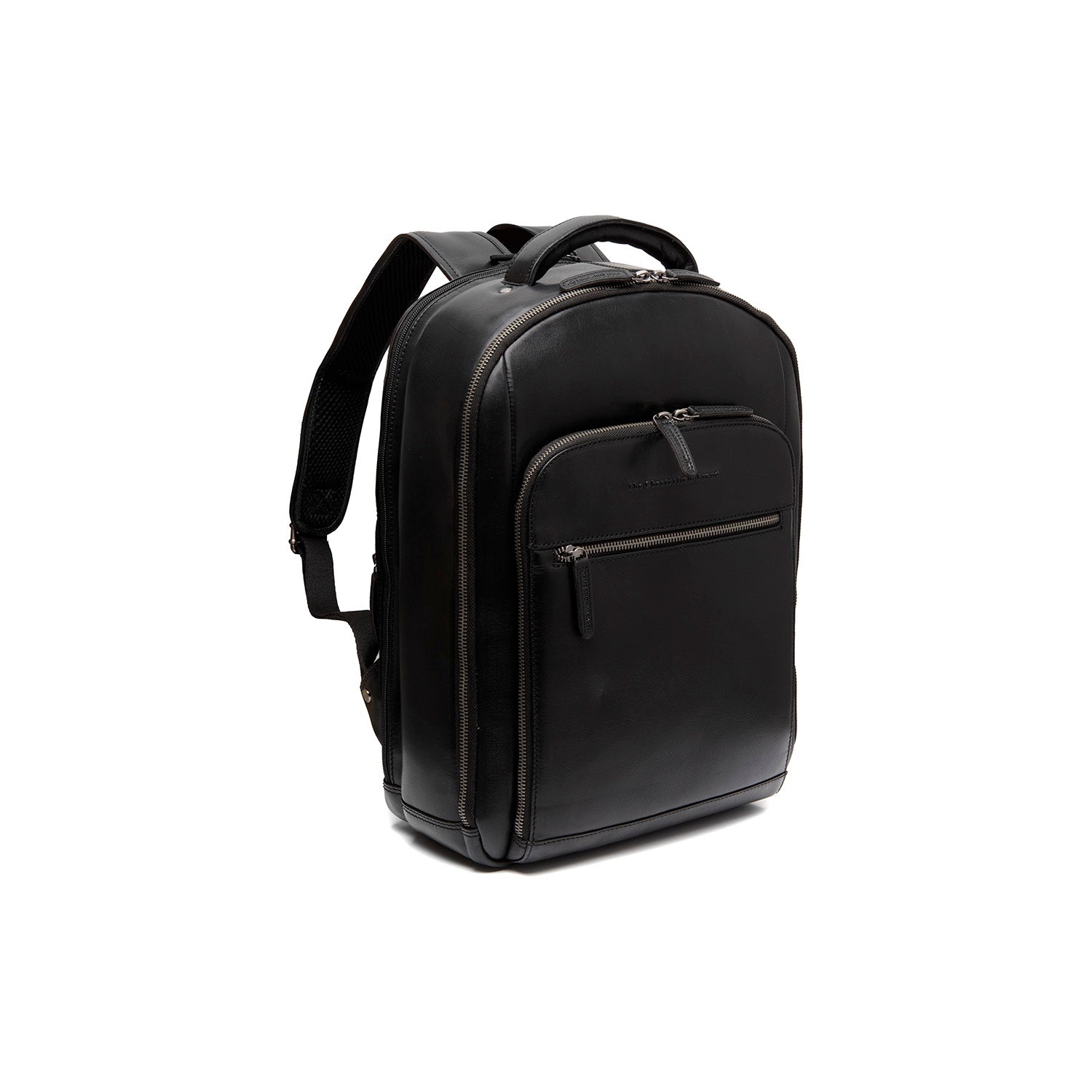 Black Leather Laptop Backpack Maggiore, front view