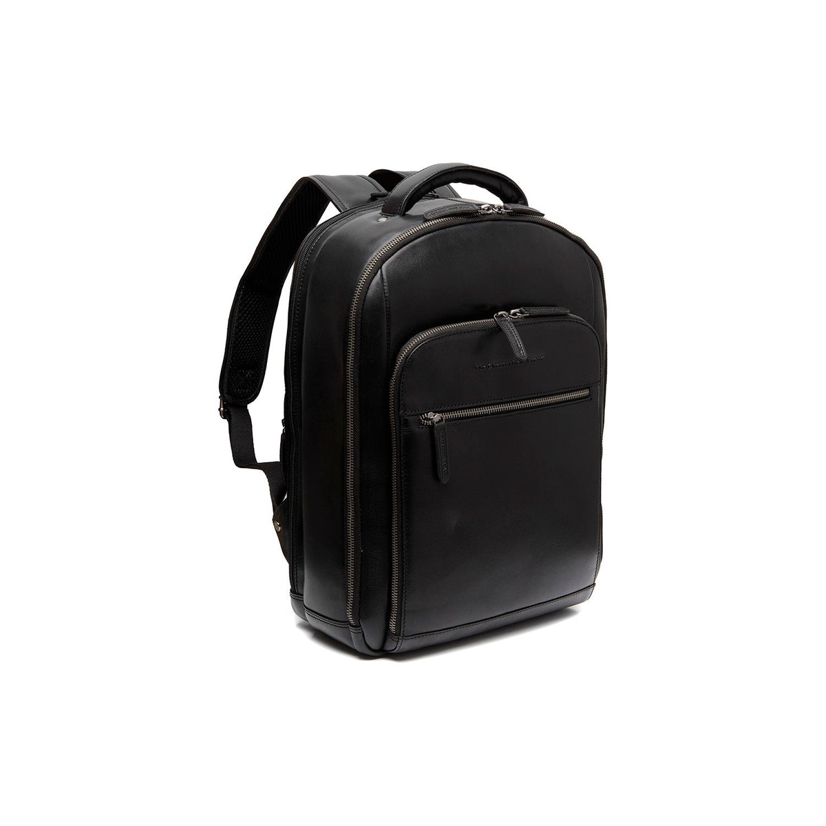 Black Leather Laptop Backpack Maggiore, front view
