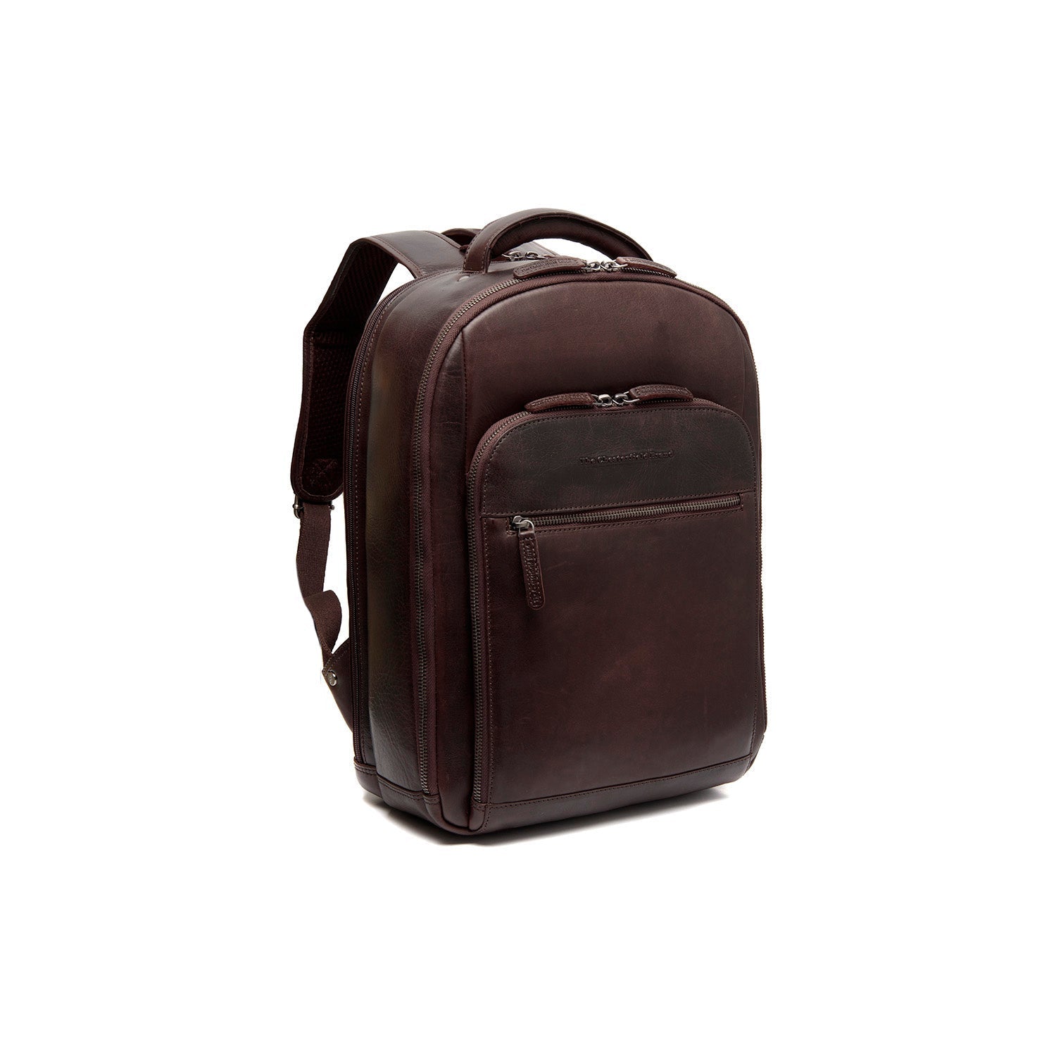 Brown Leather Laptop Backpack Maggiore, front view