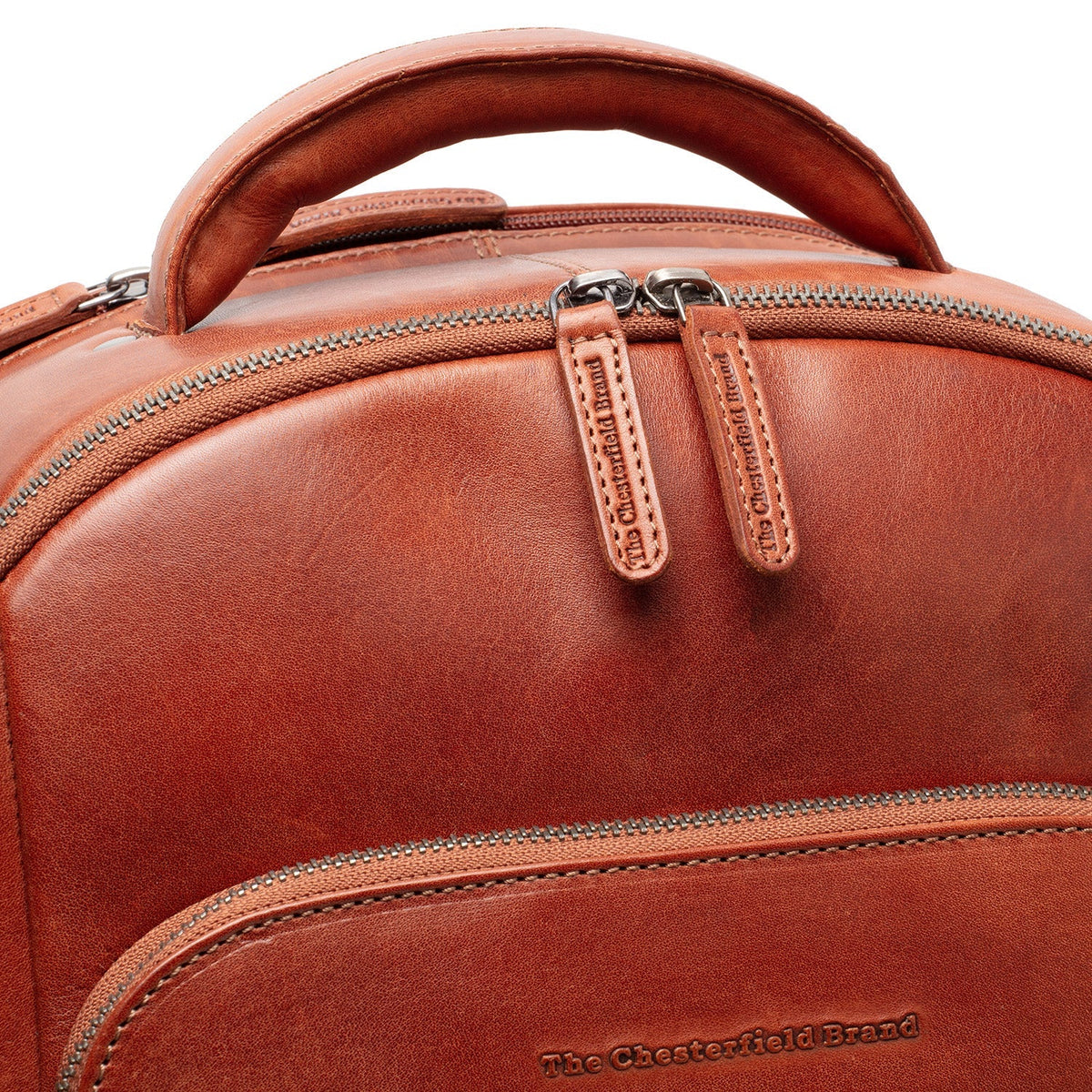 Cognac Leather Laptop Backpack Maggiore, detail view 1