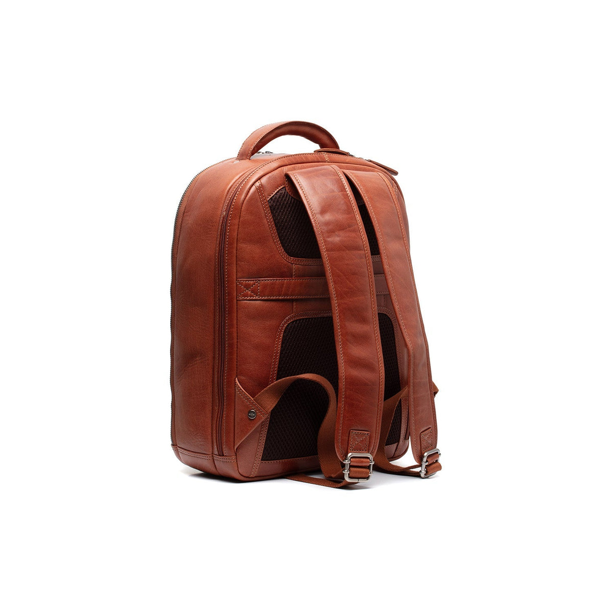 Cognac Leather Laptop Backpack Maggiore, detail view 6