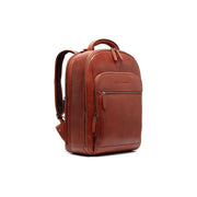 Cognac Leather Laptop Backpack Maggiore, front view