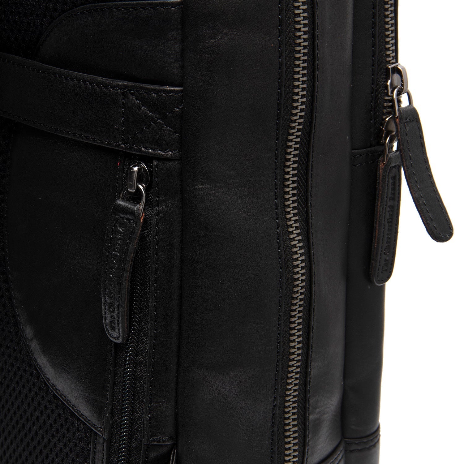 Black Leather Laptop Backpack Nicola, detail view 1