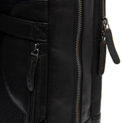 Black Leather Laptop Backpack Nicola, detail view 1