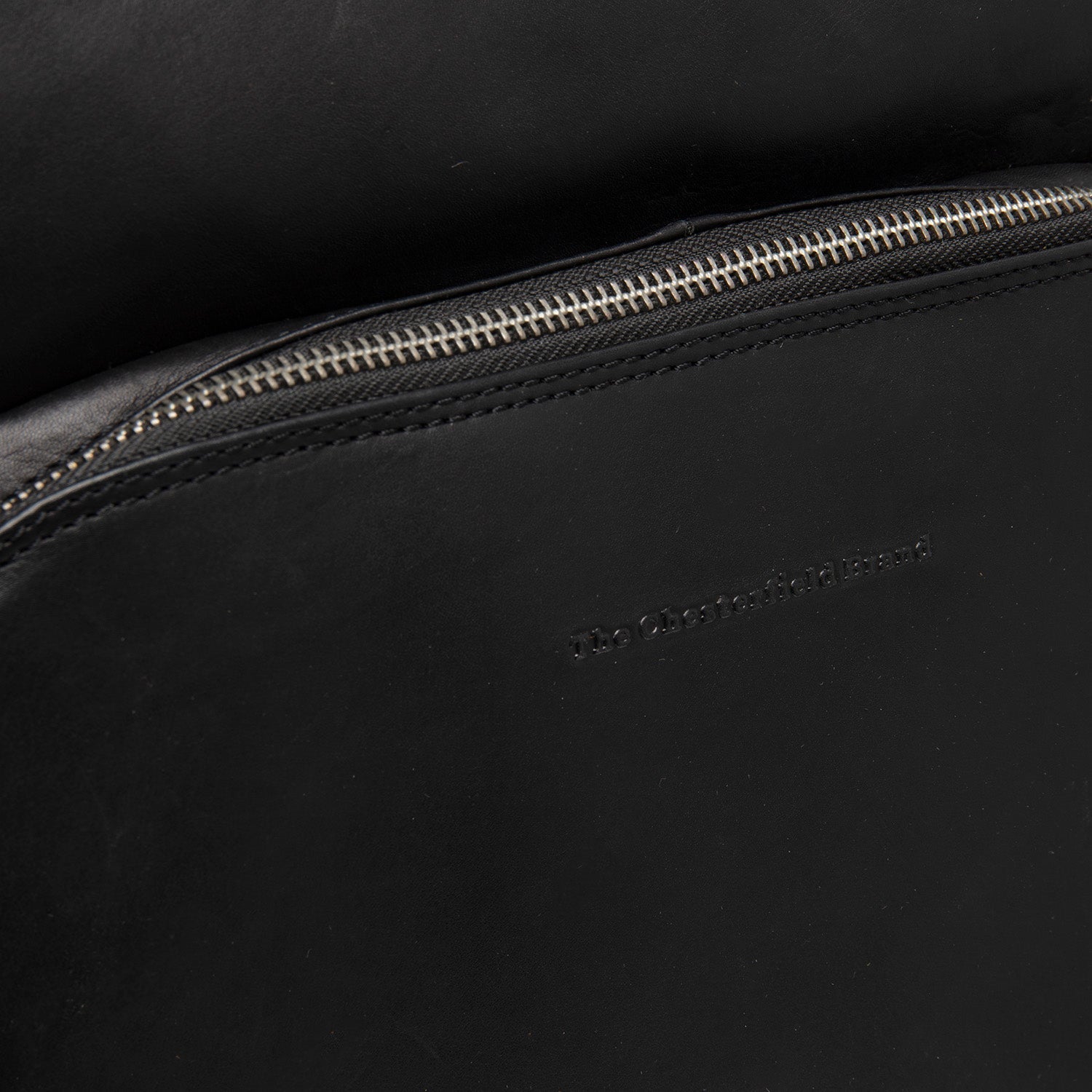 Black Leather Laptop Backpack Nicola, detail view 3