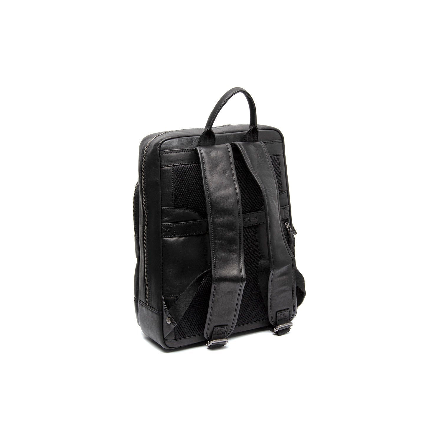 Black Leather Laptop Backpack Nicola, detail view 4