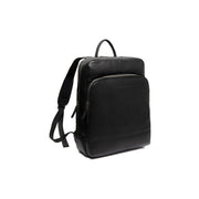 Black Leather Laptop Backpack Nicola, front view