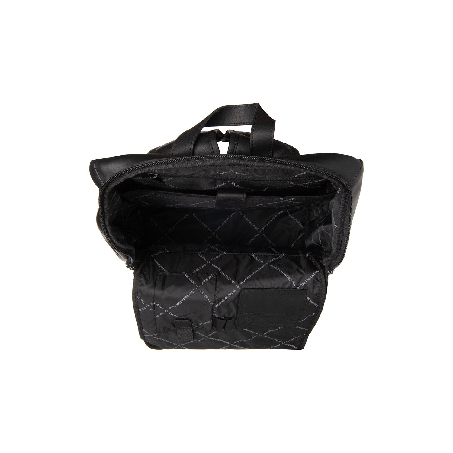 Black Leather Laptop Backpack Rich, detail view 3