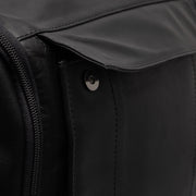 Black Leather Laptop Backpack Rich, detail view 5