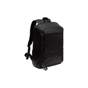 Black Leather Laptop Backpack Rich, front view