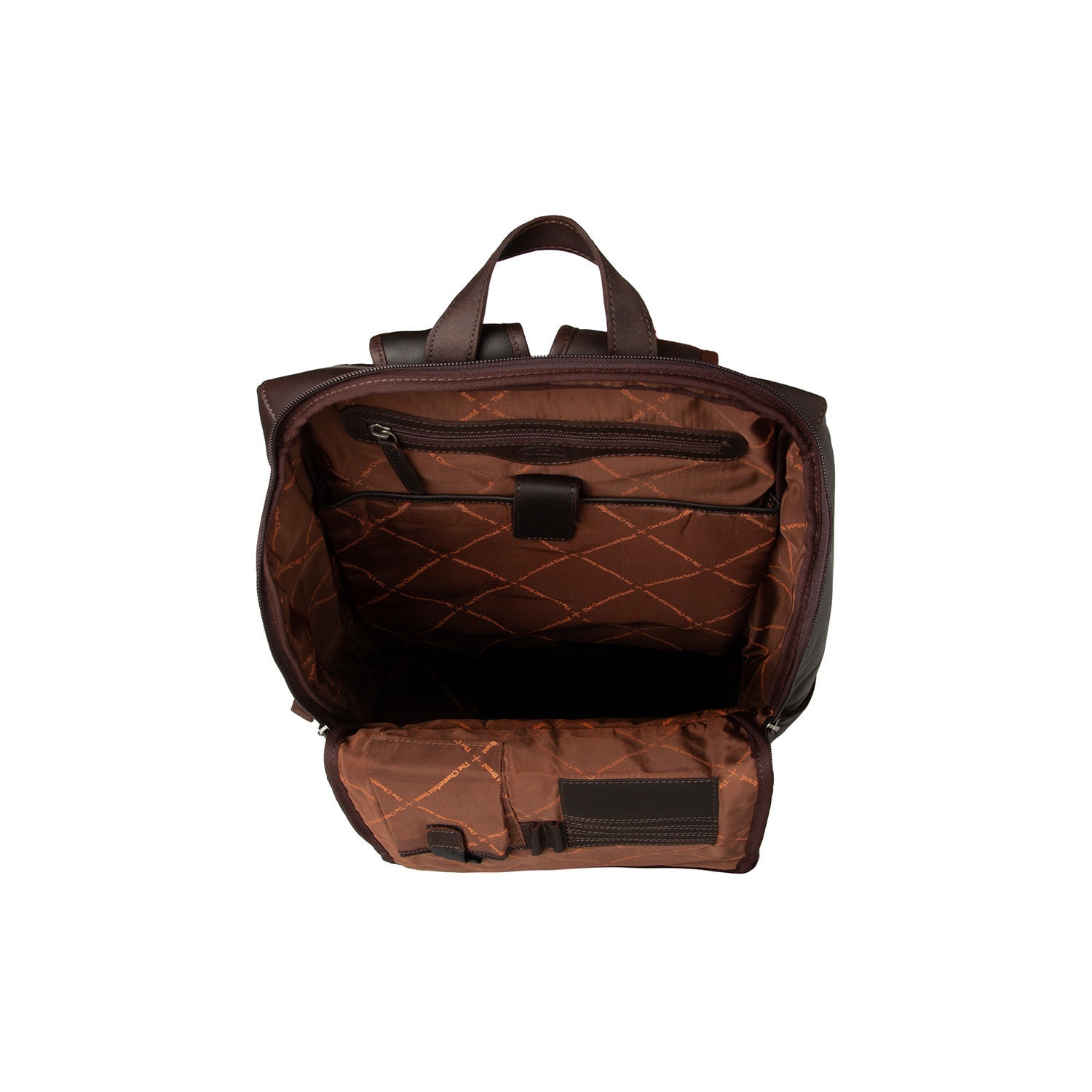 Brown Leather Laptop Backpack Rich, detail view 1