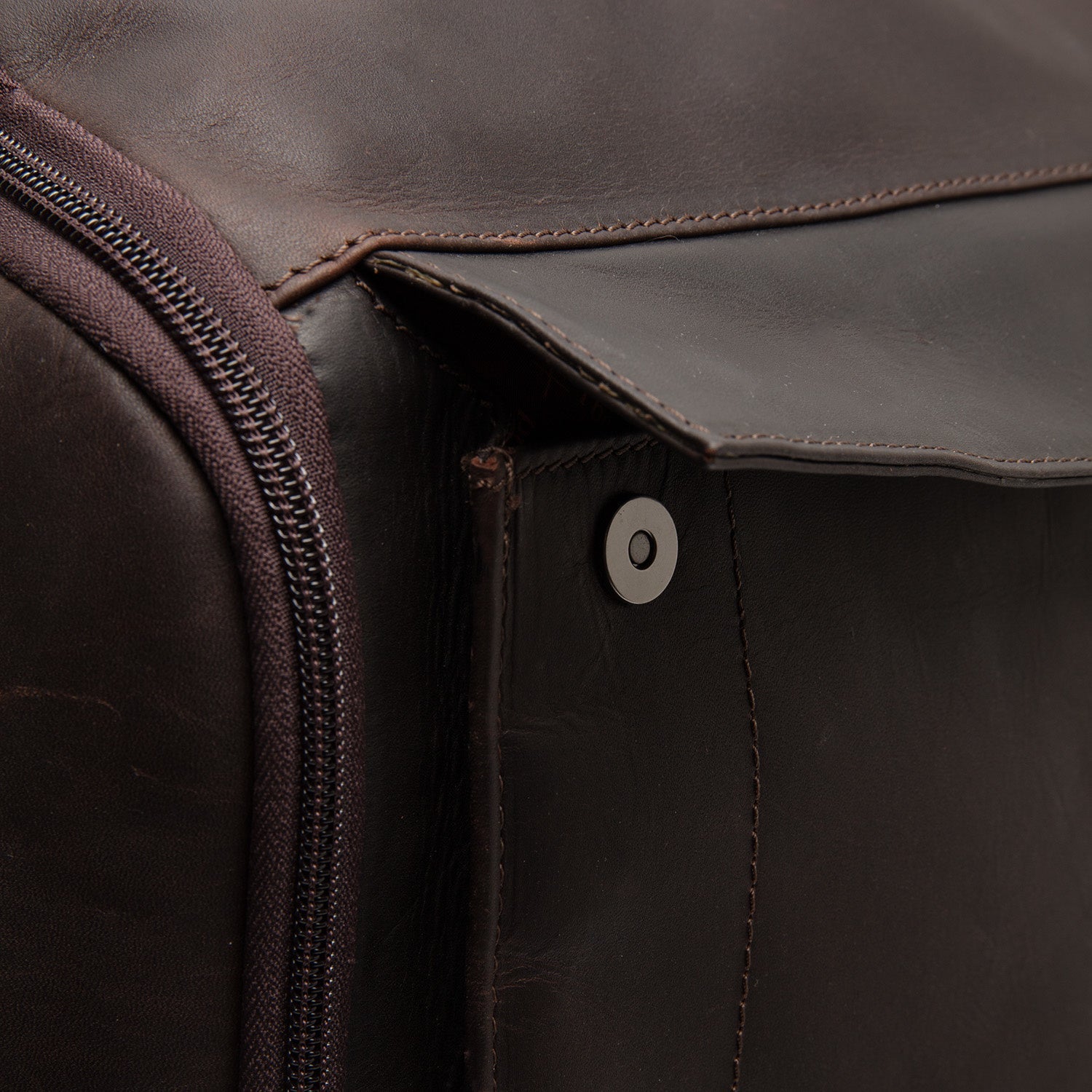 Brown Leather Laptop Backpack Rich, detail view 3