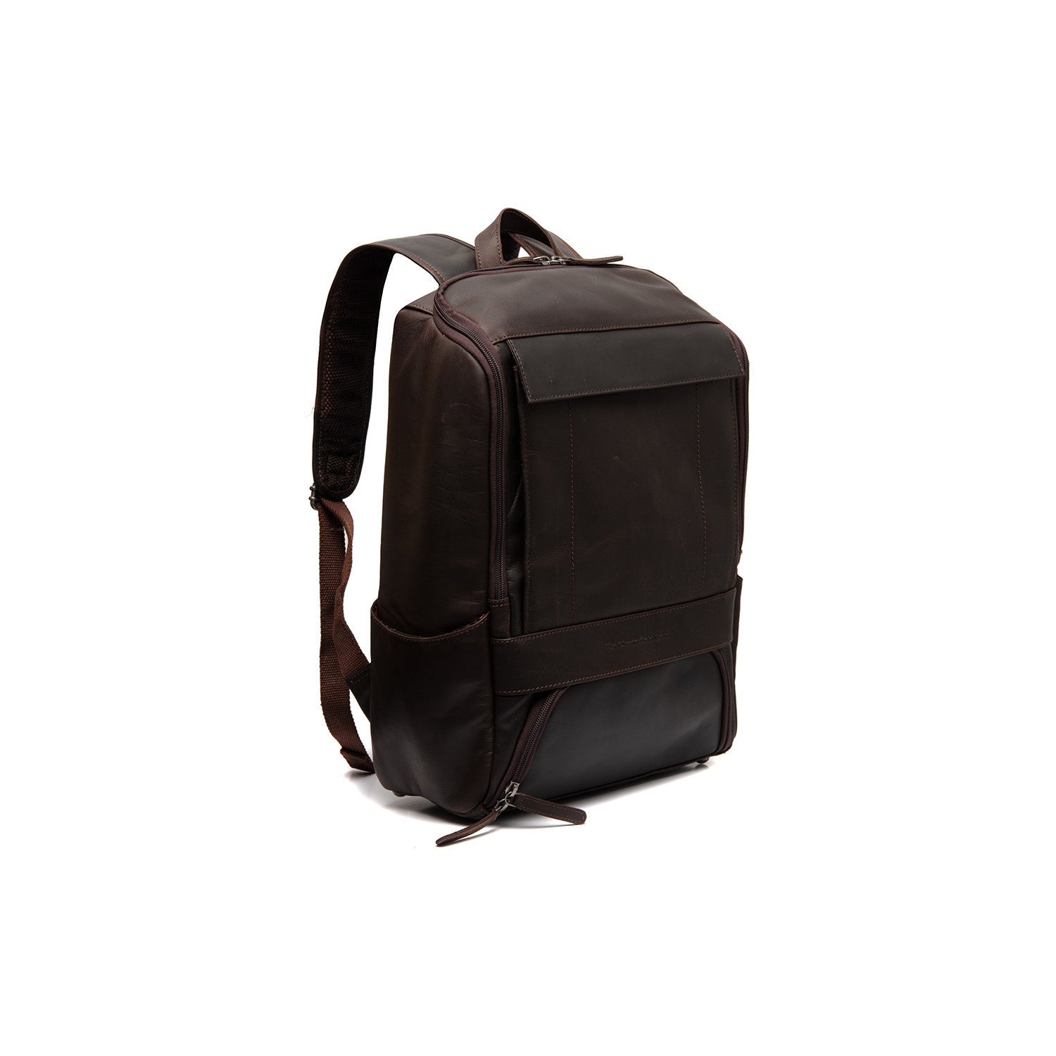 Brown Leather Laptop Backpack Rich, front view