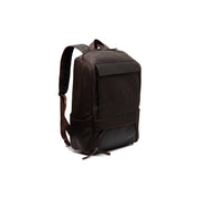 Brown Leather Laptop Backpack Rich, front view