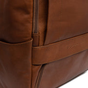 Cognac Leather Laptop Backpack Rich, detail view 3