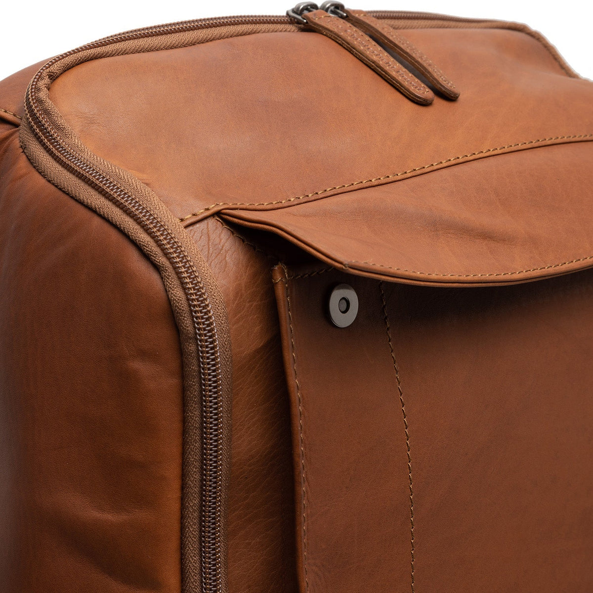 Cognac Leather Laptop Backpack Rich, detail view 4