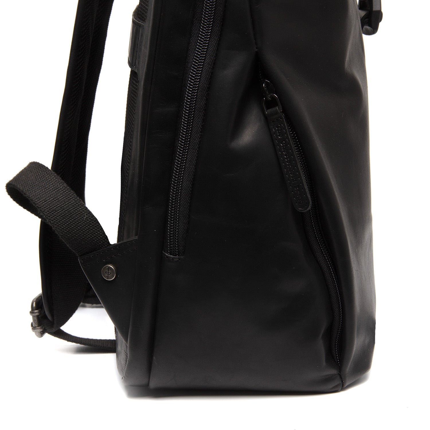 Black Leather Laptop Backpack Savona, detail view 3
