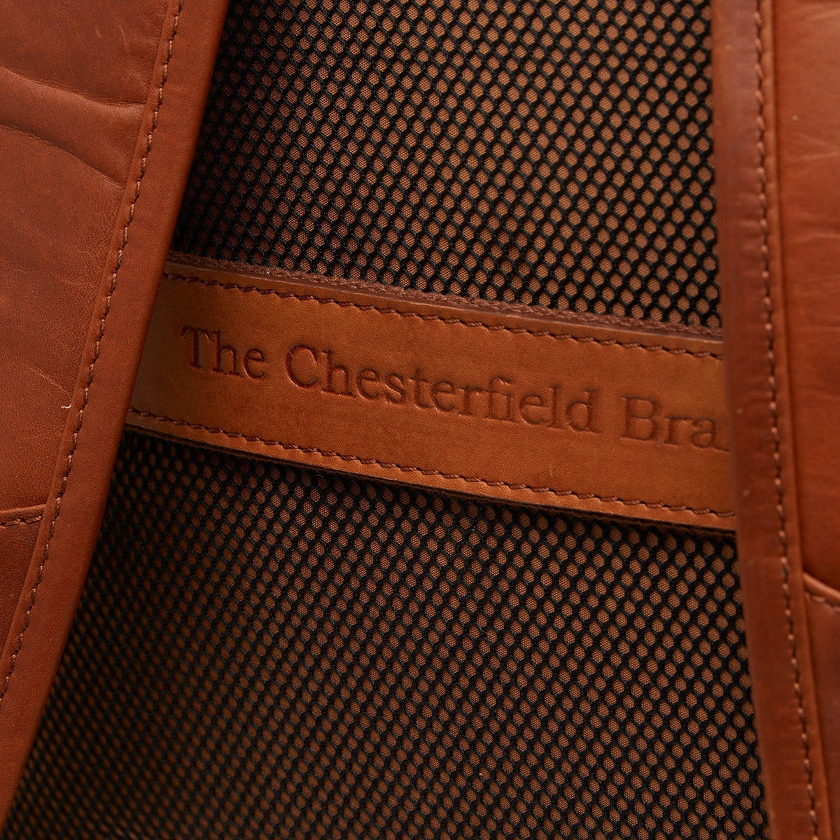 Cognac Leather Laptop Backpack Savona, detail view 3