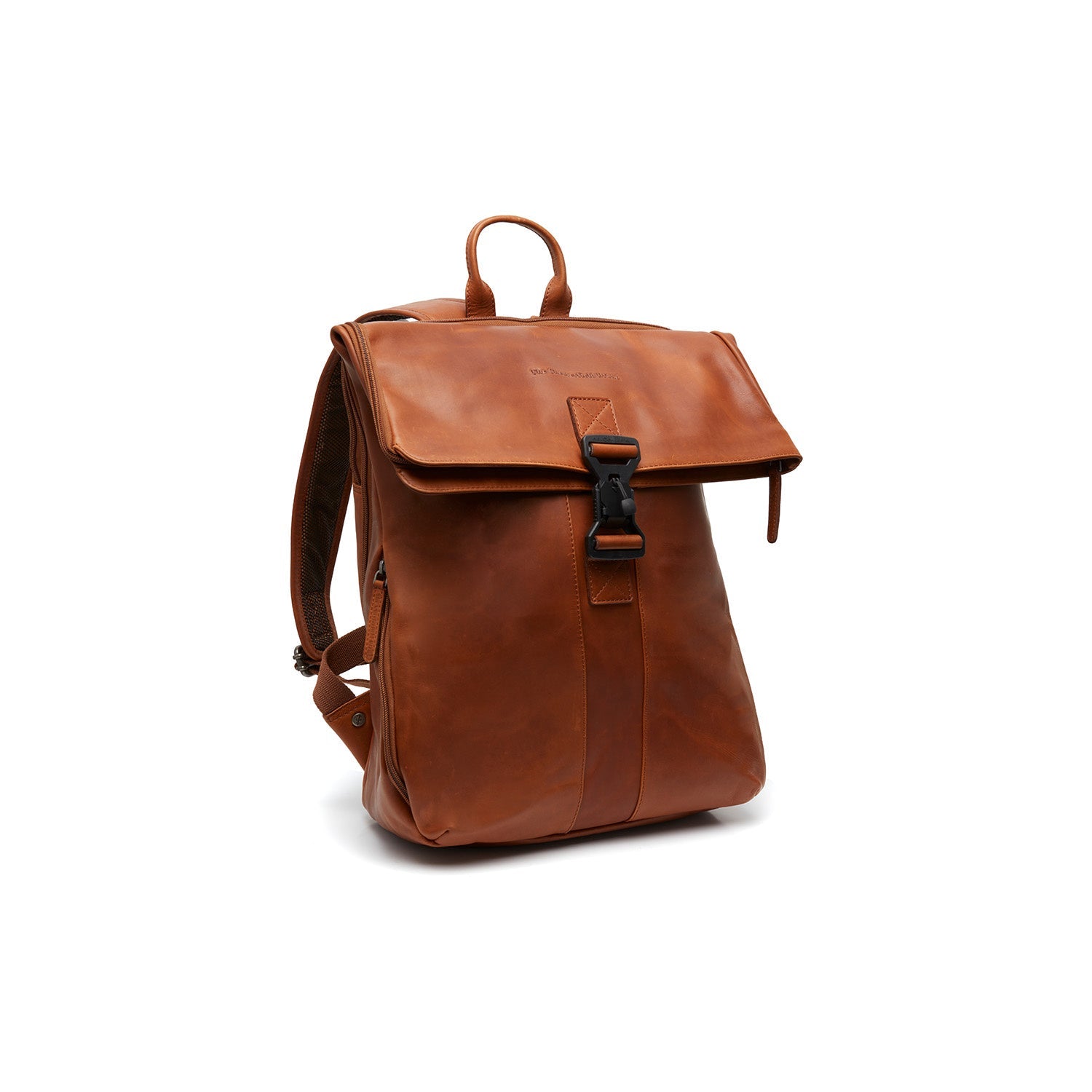 Cognac Leather Laptop Backpack Savona, front view
