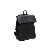Black Leather Laptop Backpack Trondheim, front view