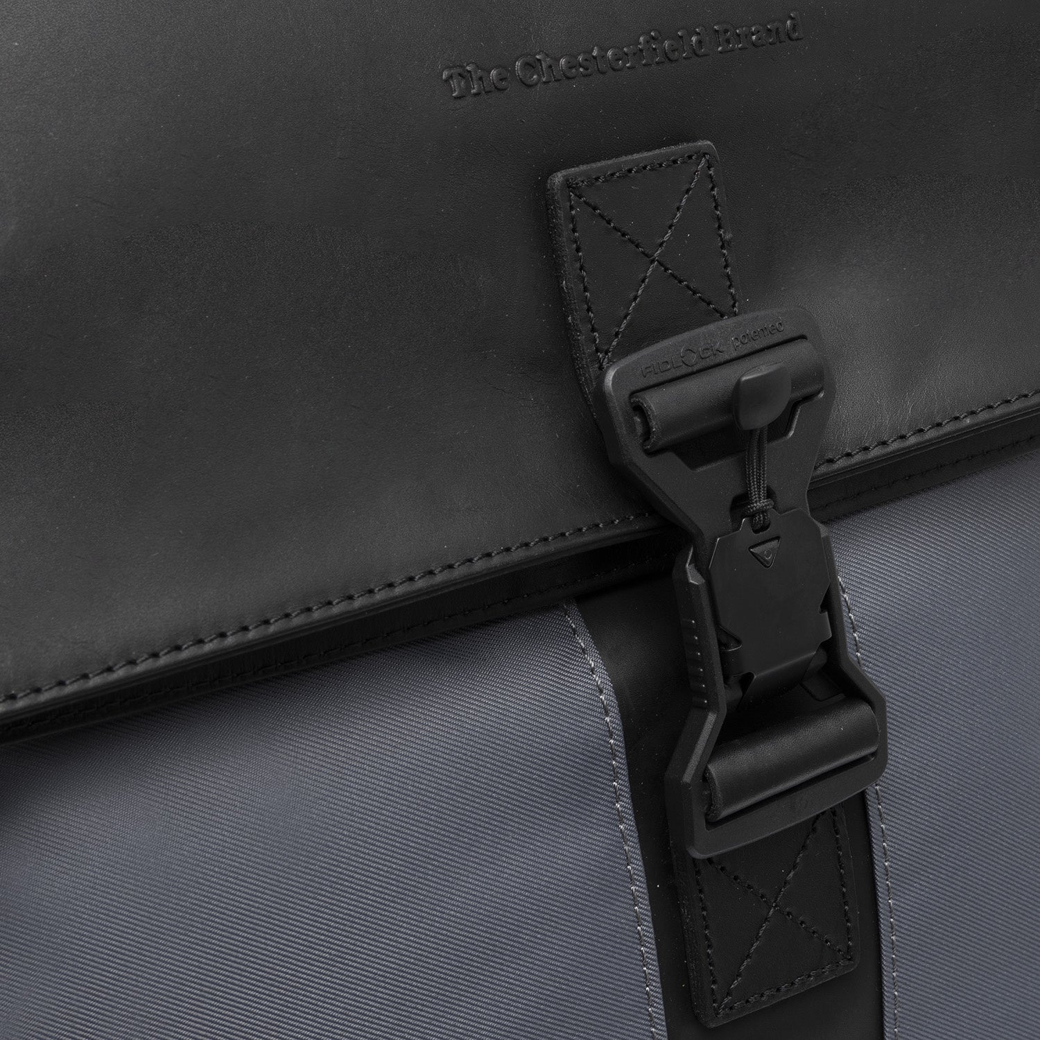 Light Grey Leather Laptop Backpack Trondheim, detail view 3