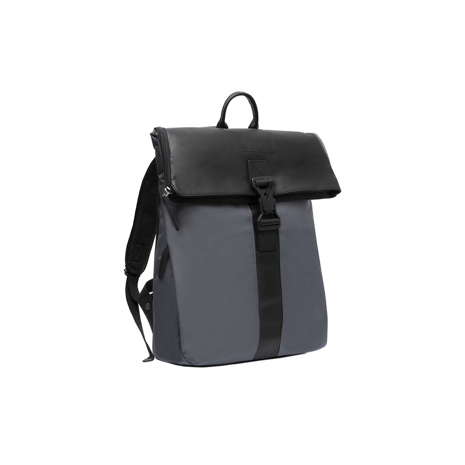Light Grey Leather Laptop Backpack Trondheim, front view