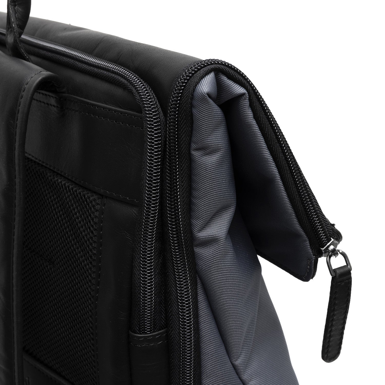 Light Grey Leather Laptop Backpack Trondheim, product view 2