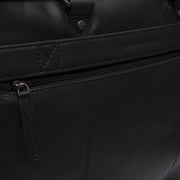 Black Leather Laptop Bag Boston, detail view 5