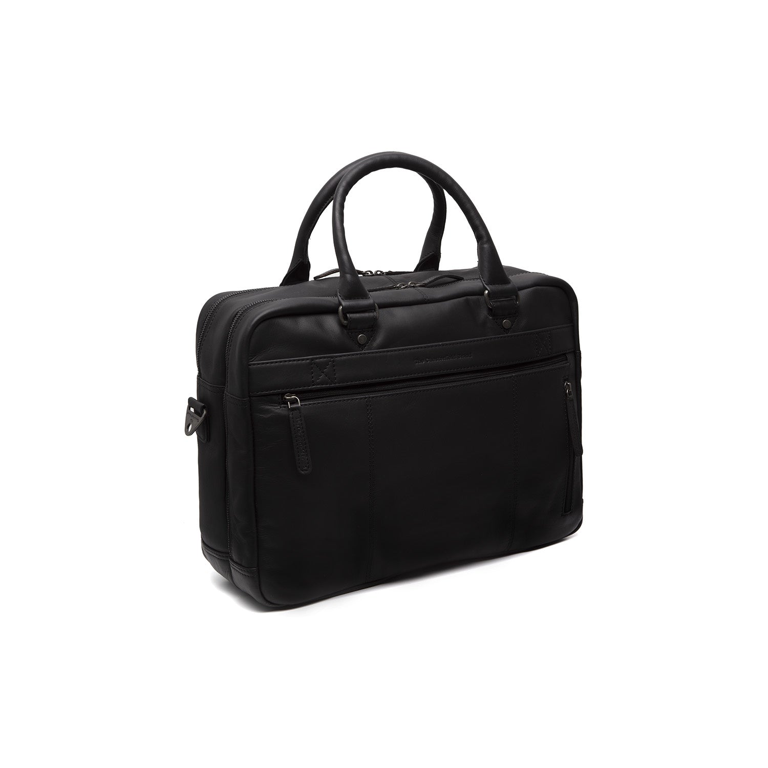 Black Leather Laptop Bag Boston, detail view 6