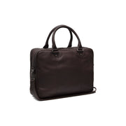 Brown Leather Laptop Bag Boston, front view