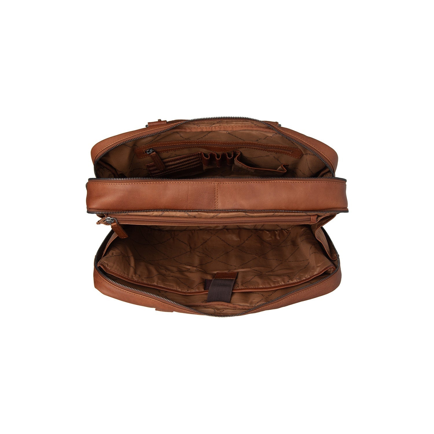 Cognac Leather Laptop Bag Boston, detail view 3