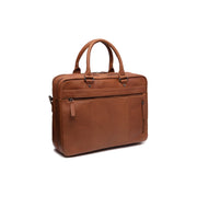 Cognac Leather Laptop Bag Boston, detail view 5