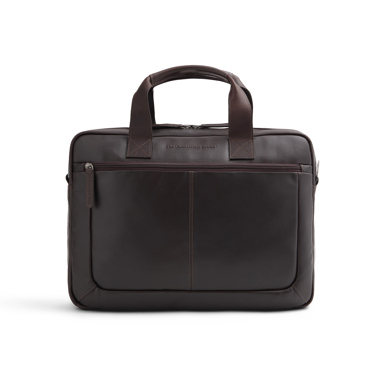Brown Leather Laptop Bag Calvi, detail view 1
