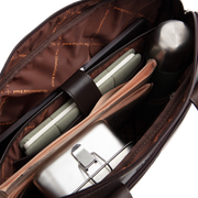Brown Leather Laptop Bag Calvi, detail view 4