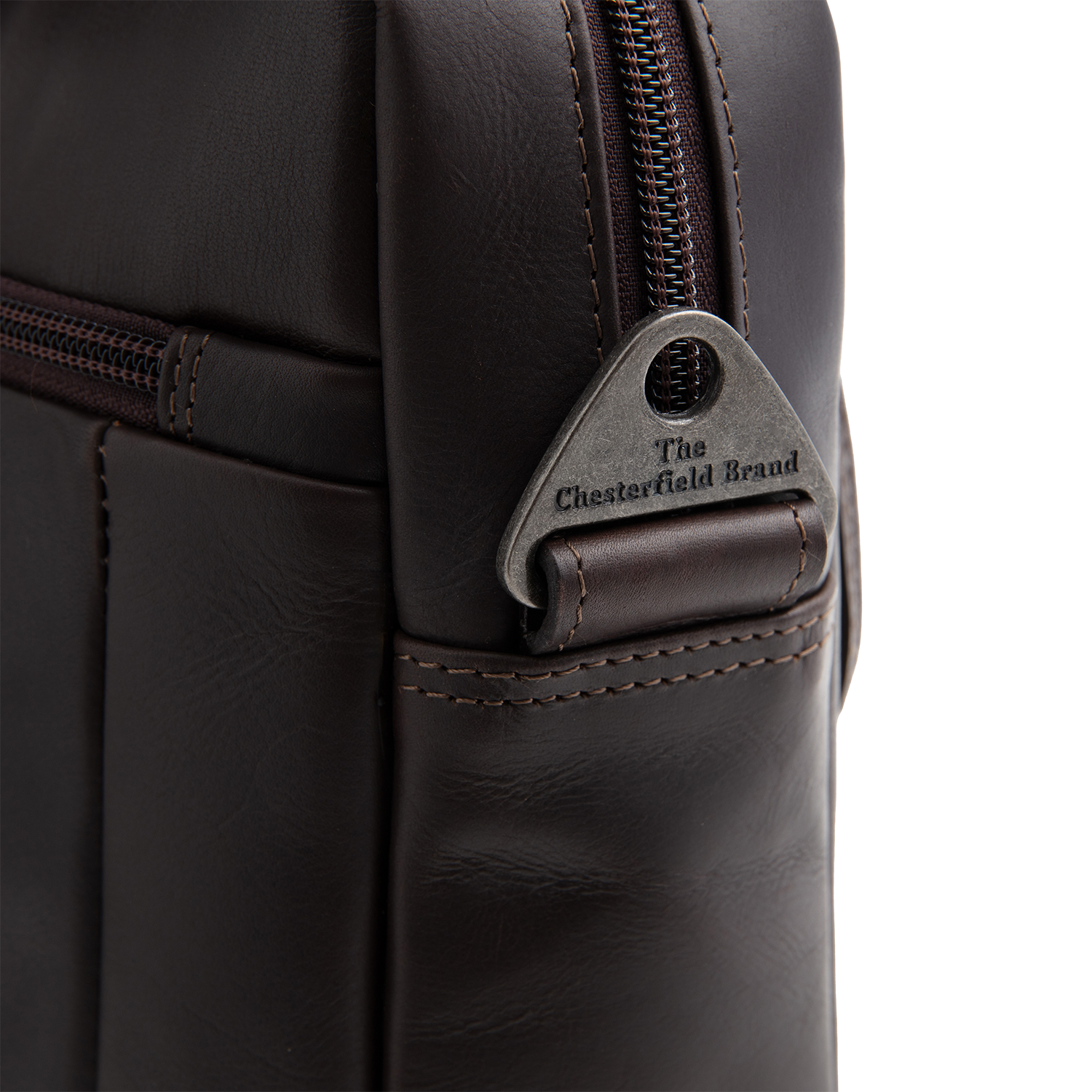 Brown Leather Laptop Bag Calvi, detail view 8