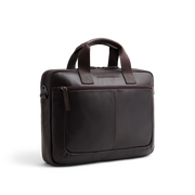 Brown Leather Laptop Bag Calvi, front view