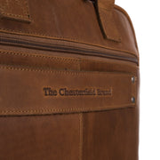 Cognac Leather Laptop Bag Calvi, detail view 1