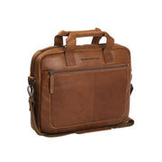 Cognac Leather Laptop Bag Calvi, front view